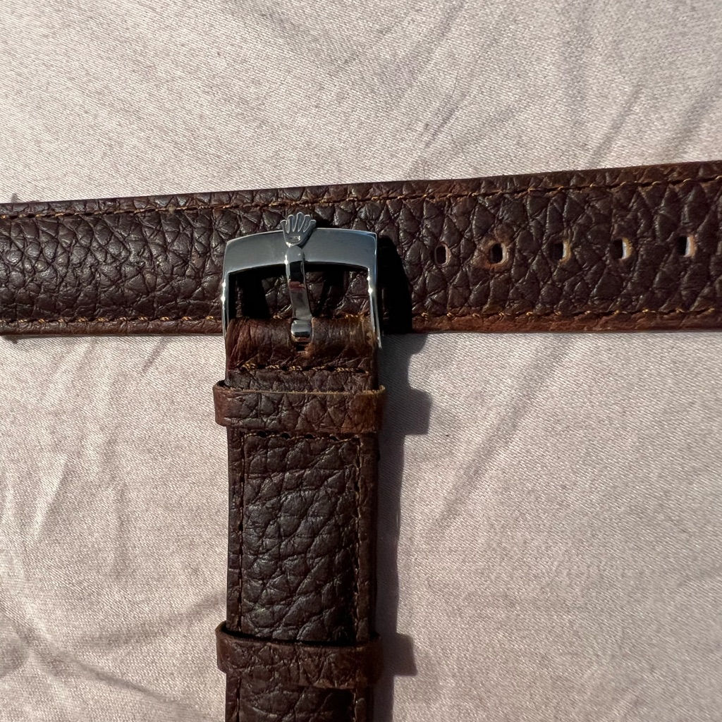 Used 18mm Rolex Buckle With Brand New 20 Mm Leather Band
